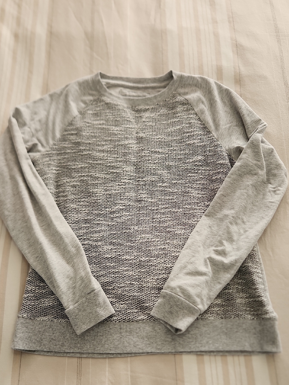 Sonoma Two-Tone Gray Crewneck Top - Picture 1 of 4